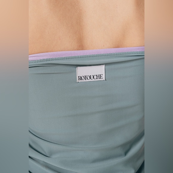 Rotouche Carrie Designer Purple & Grey Reversible Tube Top in Cosmic - Picture 2 of 9